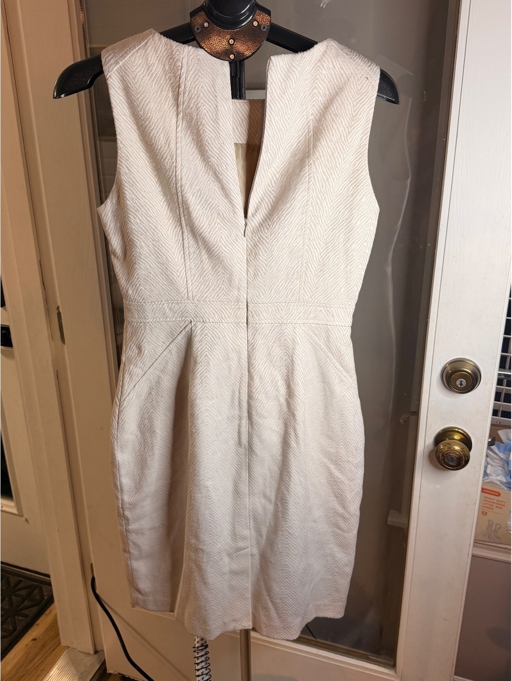 Calvin Klein Cream Sleeveless Sheath Dress